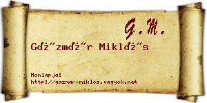 Gázmár Miklós névjegykártya